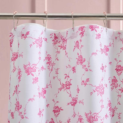 Betsey Johnson - Shower Curtain Set, 72 x 72 Bathroom Curtain with PEVA Shower Liner and 12 Pack Hooks, Soft Textured Polyester Curtain, Floral Toile Pink