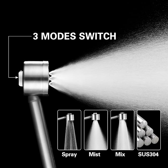 HDSRYJXH Shower Faucet - Shower Faucets Sets Complete, Shower System - Outdoor Shower Kit/Outdoor Shower Fixtures W/ SS304 Shower Head with 3 modes Handheld, Brushed Nickel