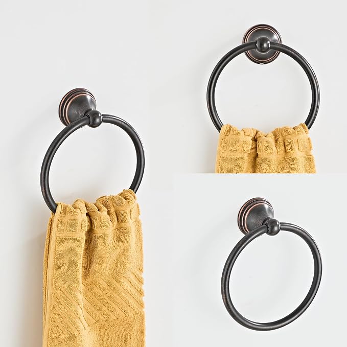 4-Piece Towel Bar Set, 24 Inch Towel Racks for Bathroom Wall Mounted in Oil Rubbed Bronze, SUS304 Stainless Steel Complete Bathroom Hardware
