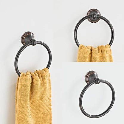 4-Piece Towel Bar Set, 24 Inch Towel Racks for Bathroom Wall Mounted in Oil Rubbed Bronze, SUS304 Stainless Steel Complete Bathroom Hardware