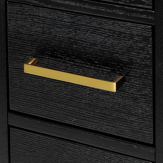 ARIEL Hepburn 42-inch Bathroom Vanity Base Cabinet,Solid Wood, 2 Soft Closing Doors, 5 Dovetail Drawers, Black Oak
