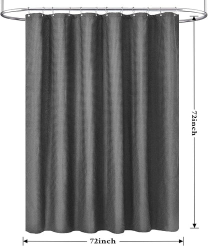 Tititex Solid Grey Cloth Fabric Shower Curtain Liner with 2 Magnets - Texture Soft Hotel Quality Waterproof Shower Liner, Light-Weight & Machine Washable 72x72 inch