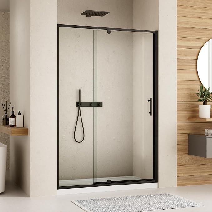 Royal Guard 38-42" W x 71" H Pivot Glass Shower Door,Matte Black | Shower Doors with 4-Inch Adjustable Width, 6mm SGCC Tempered Glass, Reversible Installation,Magnetic Closing,Easy to Clearn