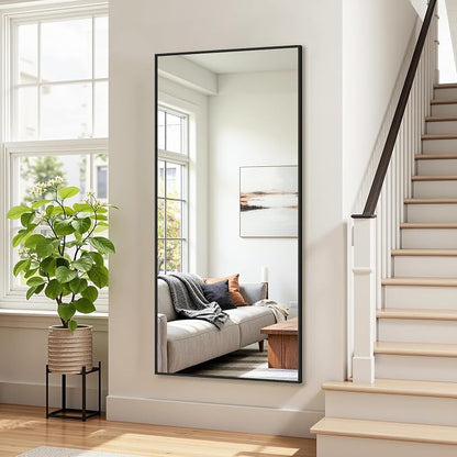 Bathroom Mirror 71" x 36", Large Rectangle Wall Mirror, Black Metal Frame Wall Mounted Mirrors for Bathroom, Vanity, Bedroom, Entryway Decor(Horizontal/Vertical)