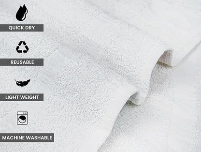 ZUPERIA White Bath Towels Bulk 24 Pack (20 x 40 Inches) - 100% Cotton Economy Light Weight Towels for Commercial Use - Quick Dry, Ultra-Soft, and Absorbent Bulk Towels