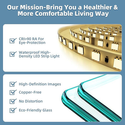 LED Medicine Cabinet 24x30 Anti-Fog Mirror Dimmable Recessed Mount | 3 Color Dimmable LED. Time Temp Display. Anti-Fog IP44. 2 Outlets+2 USB. Plug-in/Hardwired. Recessed/Wall Mount.