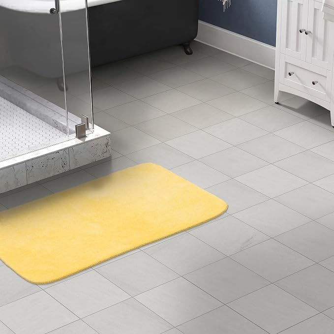 Garland Rug Traditional Nylon Washable Rubber Ducky Yellow 30" X 50" Bath Rug - Soft, Absorbent, and Stylish for Your Bathroom