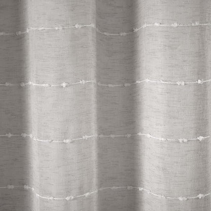 Lush Decor Farmhouse Textured Sheer Shower Curtain with Peva Liner 2 Piece Set 72" W x 72" L Gray - Gray Shower Curtain Set - Striped Bathroom Curtains