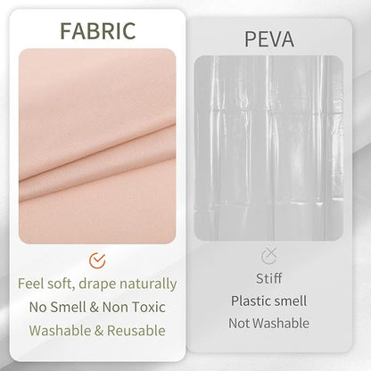ALYVIA SPRING Waterproof Fabric Shower Curtain or Liner Blush Pink, 72x72 | 3 Magnets, Soft Cloth & Hotel Quality, Machine Washable, Light-Weight, Standard Size