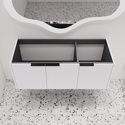 Malwee 48" Floating Bathroom Vanity Without Sink, 48 inch Wall Mounted Bathroom Cabinet, Modern White Cabinet with 3 Soft Close Doors, Basin not Include(MA10348DWH-C)