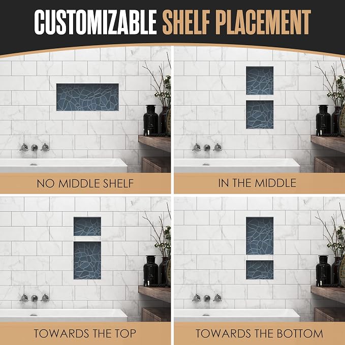 Shower Niche, Shower Niche Insert Tile Ready, 12x28 (13x29), Prefab Box | Houseables Recessed Bathroom Storage, In Wall Shelf, Cubby Inserts, Recessed Shampoo Soap Caddy, Inset Shelves, Built In Nook
