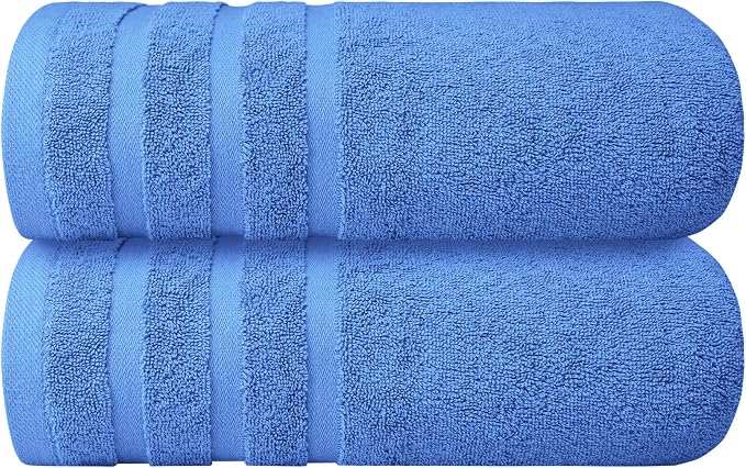 Infinitee Xclusives 100% Ring-Spun Cotton Bath Towels for Bathroom - Pack 2 | Luxury Super Soft, Absorbent & Quick-Drying |27x54 inches| Large Bathroom Towels Set |600 GSM| Gym, Shower, Spa & Hotel Use