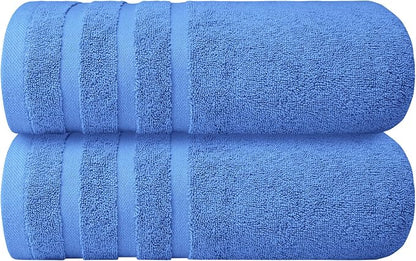 Infinitee Xclusives 100% Ring-Spun Cotton Bath Towels for Bathroom - Pack 2 | Luxury Super Soft, Absorbent & Quick-Drying |27x54 inches| Large Bathroom Towels Set |600 GSM| Gym, Shower, Spa & Hotel Use