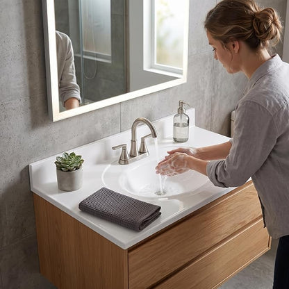 Cultured Marble Composite Bathroom Sink Top - Fits Standard 36” Vanity | Elegant and Durable Bathroom Sinks for Modern Homes - Upgrade Your Space - Perfect for Any Bathroom Design