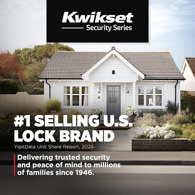Kwikset Tylo Entry Door Knob with Lock and Key, Secure Keyed Handle Exterior, Front Entrance and Bedroom, Satin Nickel, Pick Resistant SmartKey Rekey Security and Microban