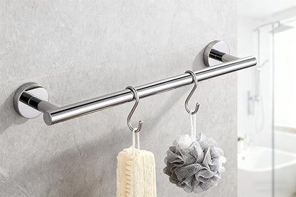 SEIDO 9 Inch Polished Chrome Hand Towel Holder for Bathroom & Kitchen, Space-Saving Small Towel Bar w/ 6.7" Usable Length, 304 Stainless Steel Chrome Towel Rack Wall Mount, No-Assembly & All Hardware