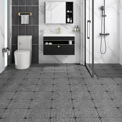 Happybuy Interlocking Tiles 50 PCS Black, Drainage Tile 12x12x0.5 Inches, Outdoor Deck Interlocking Floor Tiles for Pool Shower Bathroom Deck Patio Garage