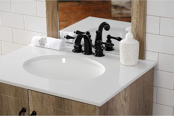 Kingston Brass KB910AL Victorian Widespread Bathroom Faucet, Matte Black