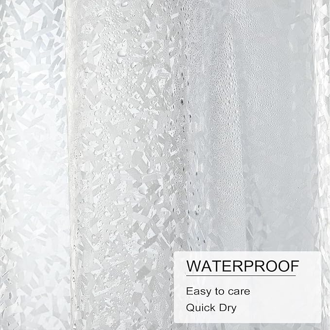 TIKABC Shower Curtain Liner, 4G PEVA Shower Liner, Plastic Peva Waterproof Shower Curtains, 72x72 inch with Grommet Holes 3 Magnetic Weights