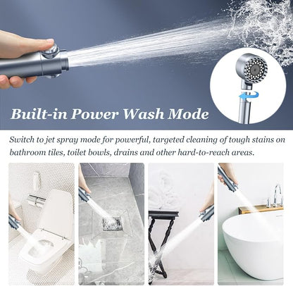 FEELSO Filtered Shower Head with Handheld, High Pressure Shower Filter Head | ON/OFF Switch, Anti-clog Nozzles, 4 Spray Showerhead with Filters for Hard Water, Remove Chlorine, Reduce Dry Itchy Skin