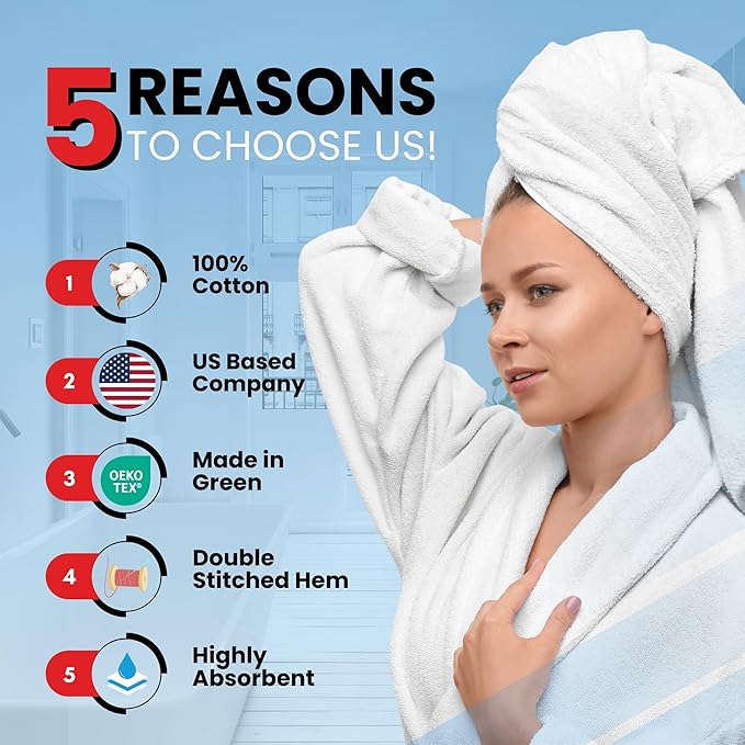 Infinitee Xclusives Luxury 100% Cotton Towel Set – 8 Piece Bathroom Towel Set (2 Bath Towels, 2 Hand Towels, 4 Washcloths) – Soft & Absorbent Towels for Bathroom (Shadow Grey)