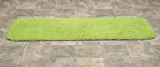 Garland Rug Jazz Nylon Washable 22 in. x 60 in. Lime Green Bath Rug Soft, Absorbent, and Stylish for Your Bathroom