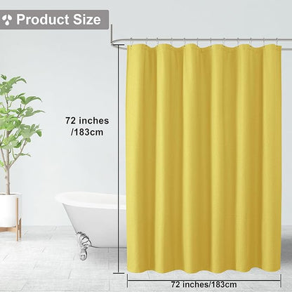 OVZME Berry Cute Shower Curtain, Embossed Textured Fabric Shower Curtain for Bathroom - Soft Cloth & Hotel Spa Luxury, Water Repellent, Machine Washable Shower Curtain, 72X72, Lemon Yellow