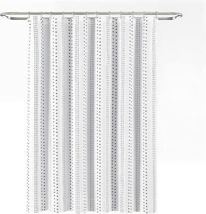 Lush Decor Hygge Stripe Shower Curtain, 72" x 72", Navy & White
