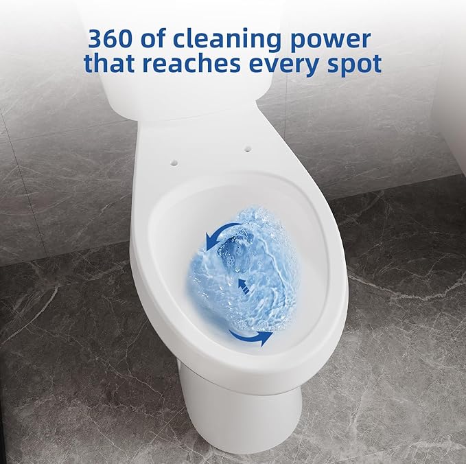 Two-Piece Toilets for Bathrooms, Extra Tall Toilet with 21" Height, Elongated with Soft Close Seat, Power Flush 1.28 GPF
