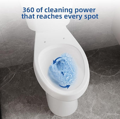 Two-Piece Toilets for Bathrooms, Extra Tall Toilet with 21" Height, Elongated with Soft Close Seat, Power Flush 1.28 GPF