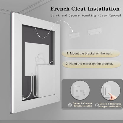 44x36 Inch LED Mirror for Bathroom | Dimmable Bathroom Vanity Mirror with Lights, Front Lights+Backlit, Anti-fog, Memory, 3 Colors, Shatter-Proof, ETL Listed