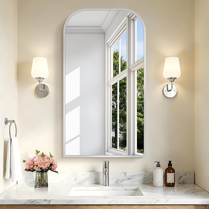 COFENY Bathroom Mirror, 20x36 inch Silver Rectangle Wall Mounted Mirror with Thin Frame, Bathroom Vanity Mirrors for Over Sink, Entryway, Living Room, Bedroom