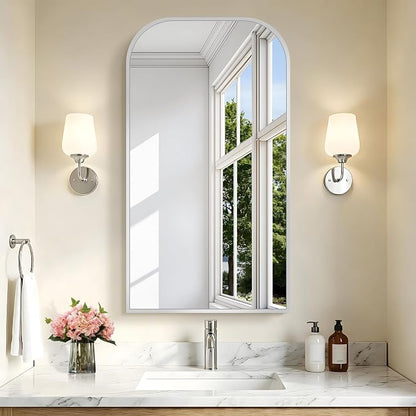 COFENY Bathroom Mirror, 20x36 inch Silver Rectangle Wall Mounted Mirror with Thin Frame, Bathroom Vanity Mirrors for Over Sink, Entryway, Living Room, Bedroom