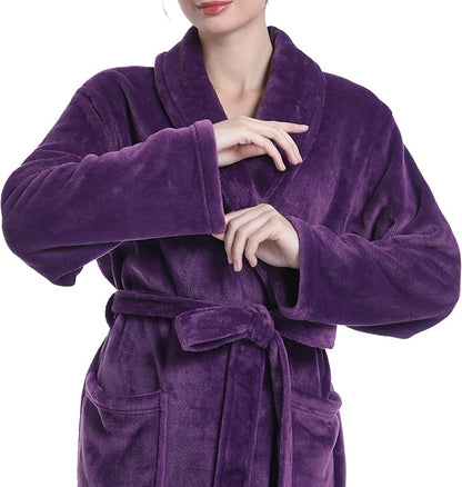 Plush Soft Robes for Women, Premium Fleece Womens Robe Cozy Warm Bathrobe