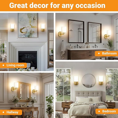 Battery Operated Wall Sconce Set of 2, Wireless Wall Sconce with Remote,10000mAh Rechargeable RGB Dimmable Bathroom Light Fixtures with Double Clear Glass Shade NOT Hardwired