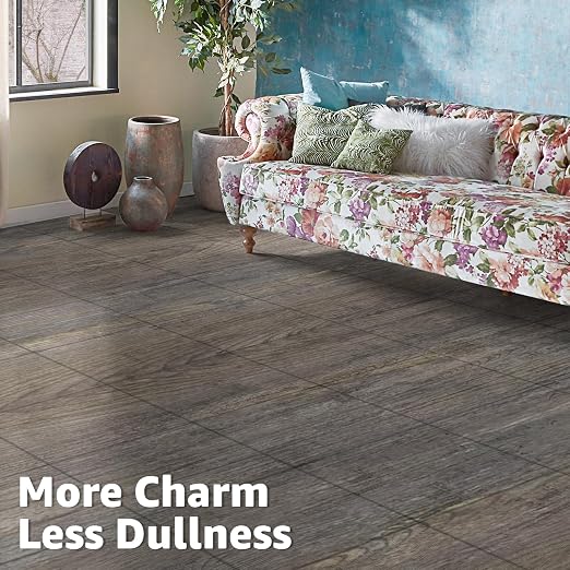 Art3d 30-Pack Peel and Stick Vinyl Floor Planks, 12 x 12 in, Dark Brown Oak | Premium Vinyl, Self-Adhesive, Waterproof, Wood Grain, Fade-Resistant, Scratch-Proof, Ideal for Kitchen, Dining Room, Bedrooms