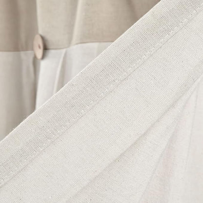 Lush Decor Linen Button Farmhouse Valance Curtians 84"W x 18"L Linen - Linen Valances For Windows - Kitchen Curtains Valances - Bathroom Curtain