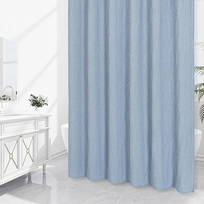 72x78 Long Shower Curtain, Fog Blue 3D Embossed Half Bath Curtain | Long Fog Blue Shower Curtain for Bathroom, 3D Embossed Textured Farmhouse Fabric Hotel Bathroom Decor, 72x78