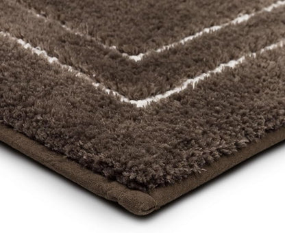 Mohawk Home Corona Casual Geometric Dark Brown 1' 8" X 2' 10" Machine Washable Bath Mat Perfect for Bathroom