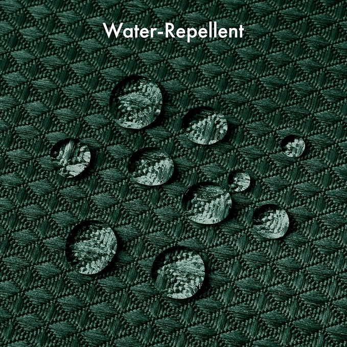 AmazerBath Dark Green Shower Curtain Waffle Textured, Deep Green Shower Curtain Fabric Thick Heavy Duty 240GSM, Hotel Quality Bathroom Shower Curtains, Premium Polyester, 72 x 72 Inches