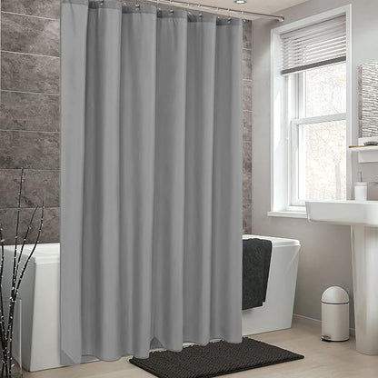 ALYVIA SPRING Waterproof Fabric Shower Curtain or Liner Gray, 72x72 | 3 Magnets, Soft Cloth & Hotel Quality, Machine Washable, Light-Weight, Standard Size