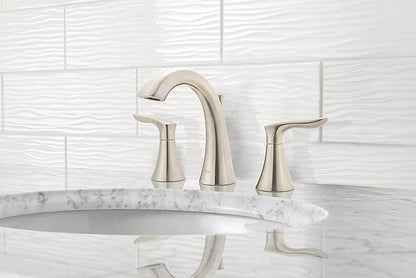 Pfister Weller Bathroom Sink Faucet, 8-Inch Widespread, 2-Handle, 3-Hole, Brushed Nickel Finish, LG49WR0K