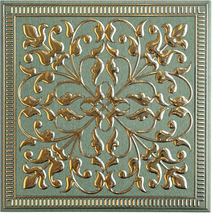 Peel and Stick Metal Backsplash Tiles, Rustic Farmhouse, 10-Pack | 8 x 8 in tile size; Covers up to 4.44 sq ft; Aluminum; Water-resistant surface; For kitchens, ceilings, DIY projects