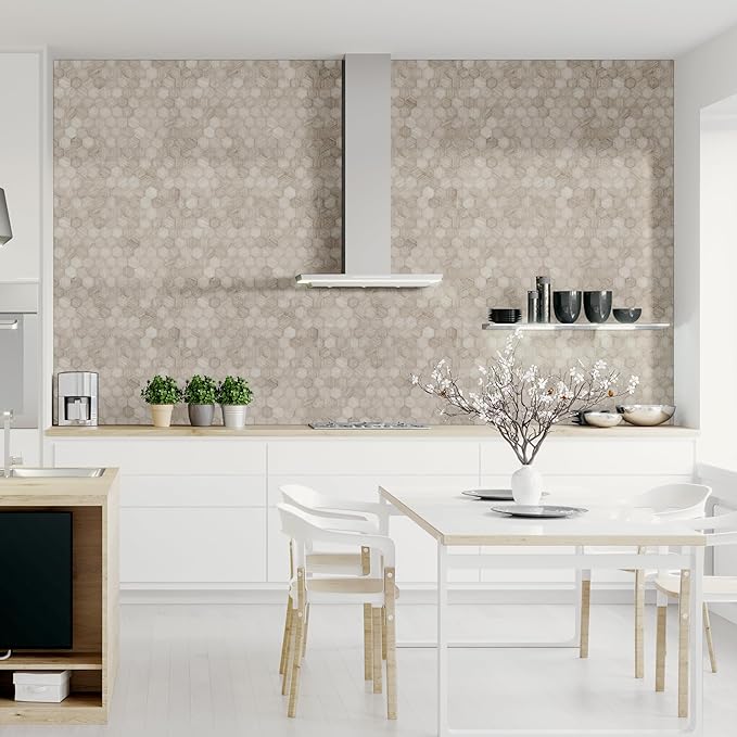 MSI Honeycomb Hexagon Natural Marble Tile for Kitchen Backsplash, Wall Tile for Bathroom, Floor Tile, Accent Wall Tile, and Shower Wall