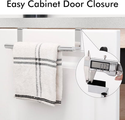 KES Over The Cabinet Door Towel Rack, 2 Pack, Polished Steel | Fit Cabinet Doors Under 1" Thick, EVA Pads, Kitchen Towel Bar Rack, Dish Towel Holder, SUS304 Stainless Steel