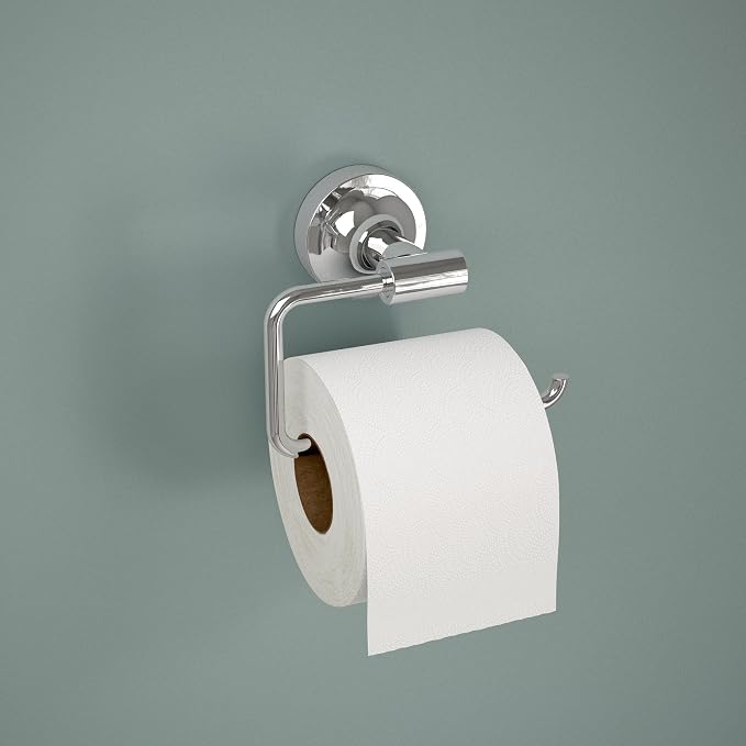 Franklin Brass Voisin (1-Pack) Toilet Paper Holder Polished Chrome Tissue Roll Holder for Bathroom Organization and Storage European Single Post Toilet Tissue Holder Wall Bathroom Accessories VOI50-PC