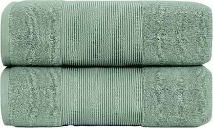 Modern Threads - Air Cloud 2-Pack 100% Zero-Twist Cotton Bath Sheet Set - Super Absorbent & Quick Dry - 500 GSM - Soft & Plush, Eucalyptus