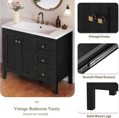 DWVO 36 Inch Bathroom Vanity with Sink | Bathroom Storage Cabinet