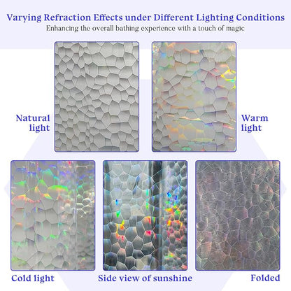 Mrs Awesome 72x72 Shower Curtain Liner Holographic | 3 Bottom Magnets,12 Rustproof Grommets,Glitter Water Proof Lightweight PEVA,72W x 72H for Bathroom