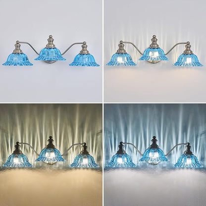 XIEDUN Brushed Nickel 3 Light Vanity Light Vintage Bathroom Vanity Light Fixture